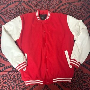 Vintage Varsity Jacket - Red & White - Sz. XL. Maximus U.S.A